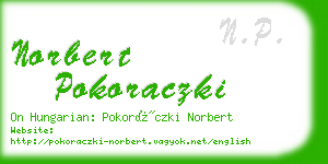 norbert pokoraczki business card